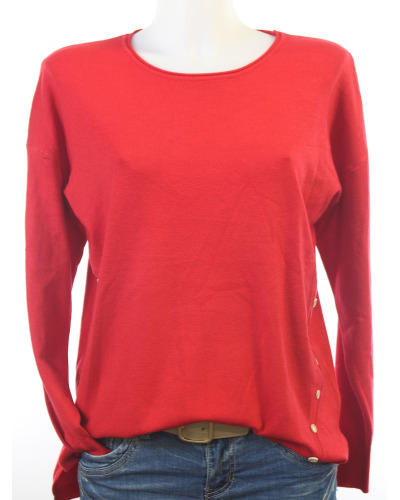 S/M L/XL - pull fin - 35% visc.  - bouton côté  