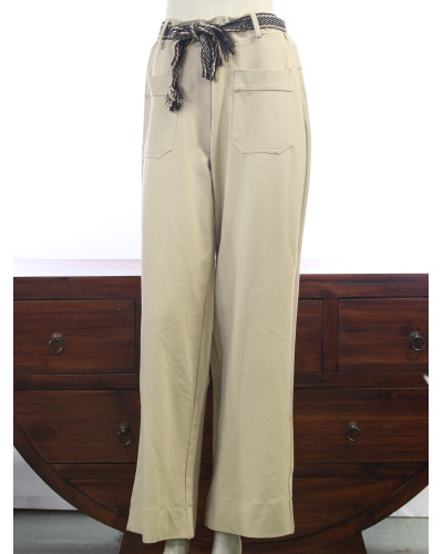 TU (max 42) - pantalon - 65% visc. - ceinture aztèque 
