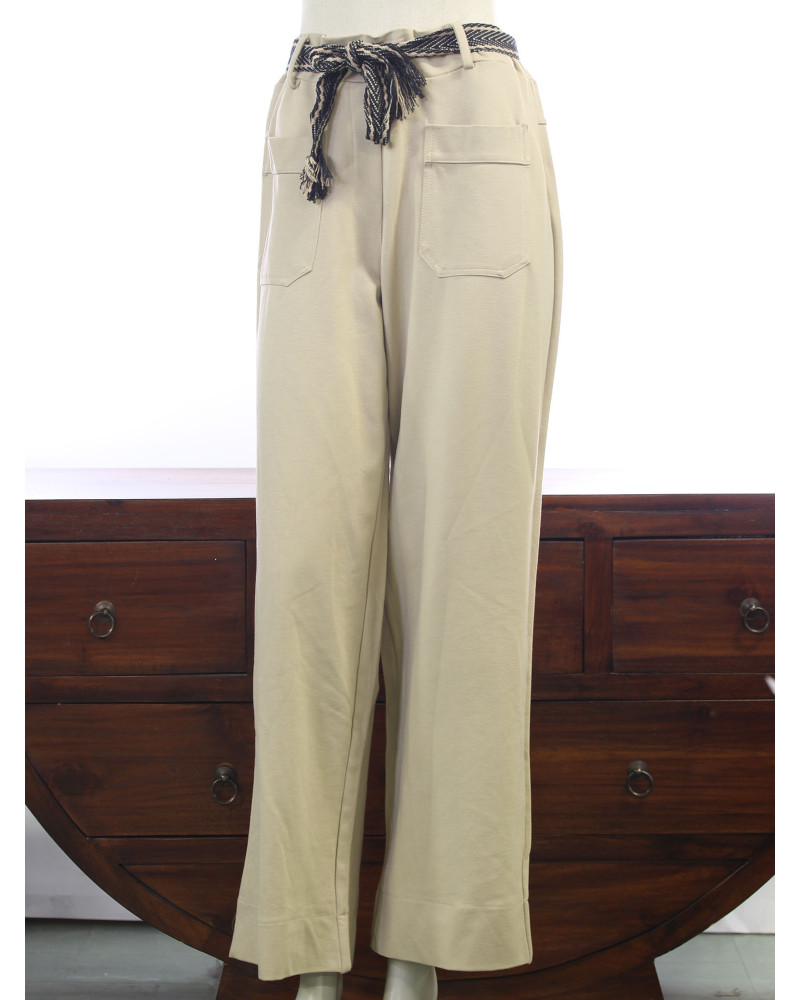 TU (max 42) - pantalon - 65% visc. - ceinture aztèque 