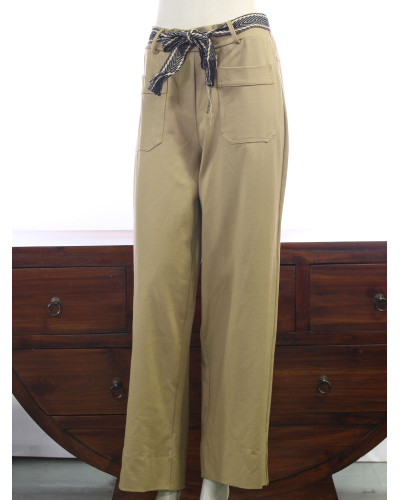 TU (max 42) - pantalon - 65% visc. - ceinture aztèque 