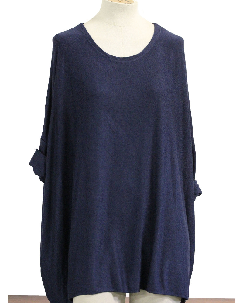 TU (max. 44) - Pull fin - 60% visc. Couleur:B. Marine
