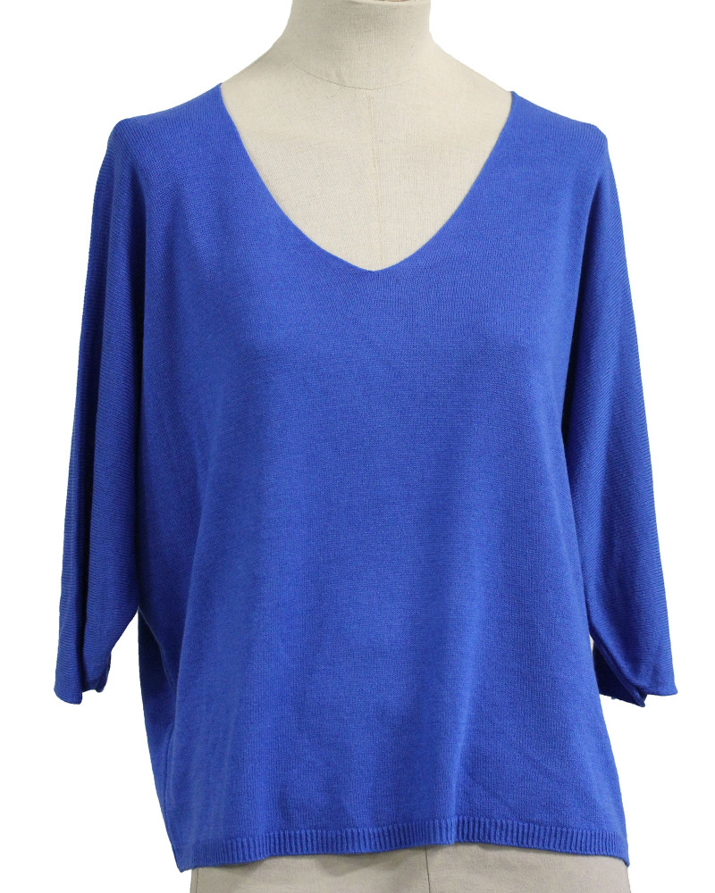 TU (max. 42) - Pull fin maille - 55% modal Couleur:B. Bleu