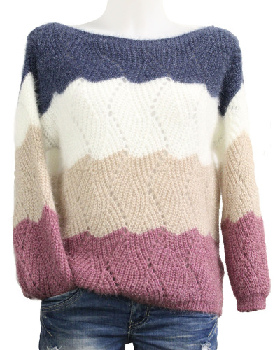 TU (max. 42) - Pull - 20% mohair - multicolore Couleur:B. Jean