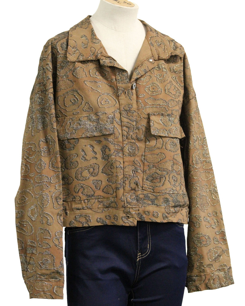 TU (max. 42) - Veste brill. - 77% visc. - impr. léopard Couleur:CH. Camel