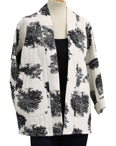 TU (max. 44) - Veste kimono - 100% visc. - arbres 