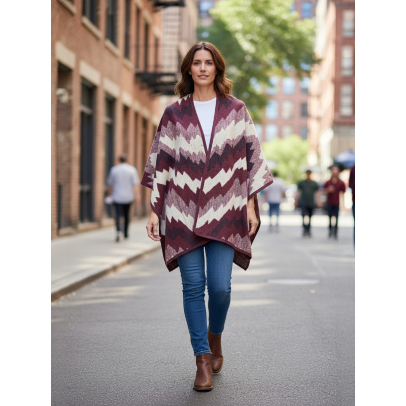 Veste / poncho - impr. zig zag 