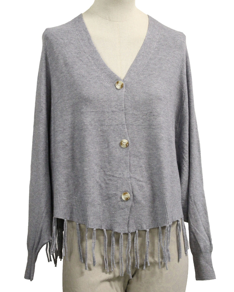TU (max. 44) - Veste manches chauve souris - 53% visc. Couleur:G. Gris