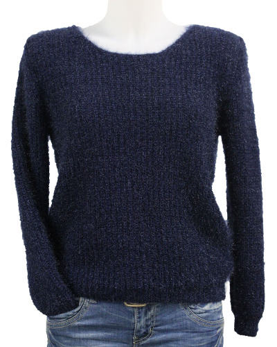 TU (max. 42) - Pull maille à col rond - 20% mohair Couleur:B. Marine
