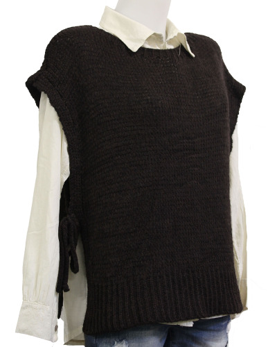 TU (max. 42) - Pull ss manches noué - 7% laine 
