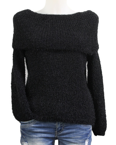 TU (max. 42) - Pull grand col - 20% mohair Couleur:D. Noir