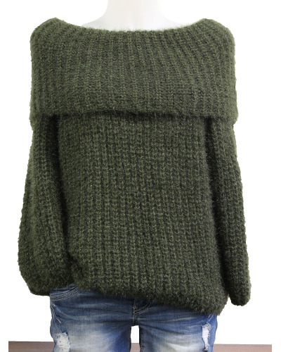 TU (max. 42) - Pull maille grand col Couleur:CH. Chocolat