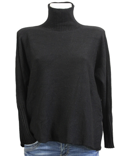 TU (max. 42) - Pull col montant - 50% visc. Couleur:D. Noir