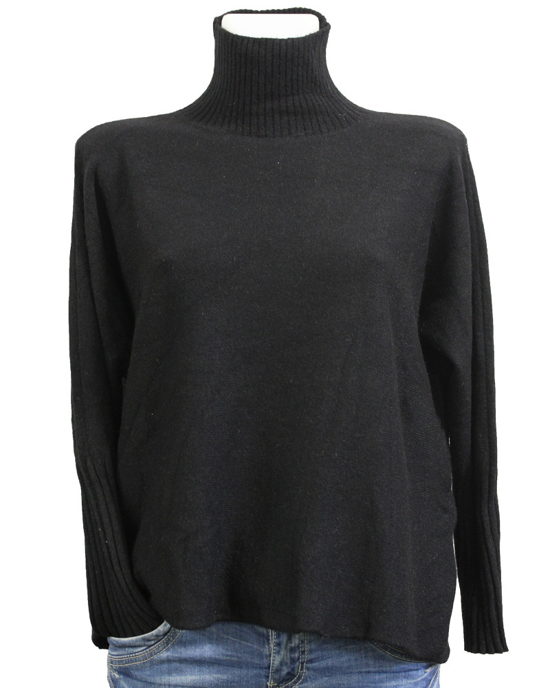TU (max. 42) - Pull col montant - 50% visc. Couleur:D. Noir