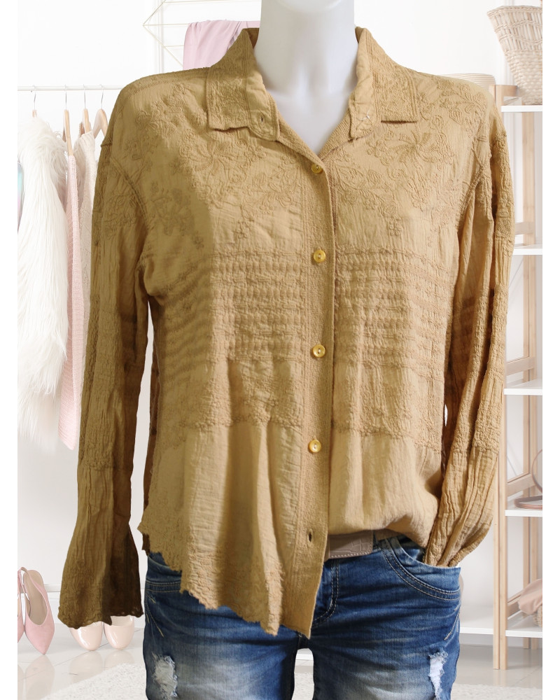 TU (max. 40) - Chemisier - 100% cot. Couleur:CH. Camel