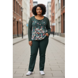Bagoraz - T7 / T8 - Haut impr. florales noeud - 100% cot. 