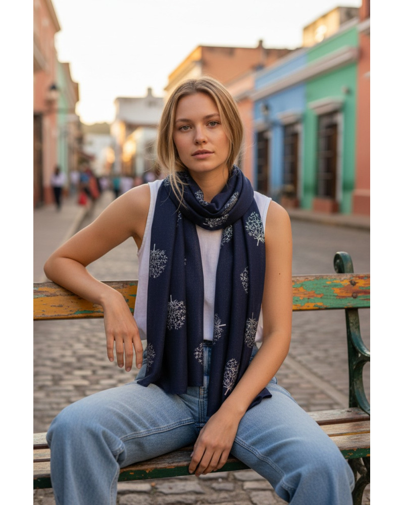 Foulard TB argenté - Arbre de vie 