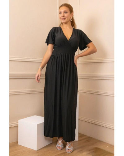 TU (max. 44) - Robe Col V Longue T. Elast. 