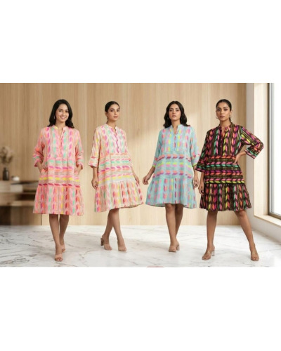 TU (max. 44) - Robe courte colorée - 100 % Visc. 