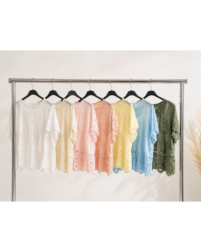 TU (max. 42) - 100% Cot. Dentelle Florale 