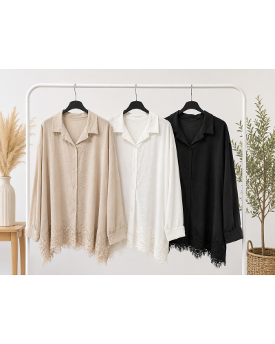 XL - chemise dentelle - 95% visc / 5% elast Couleur:CR. Crème