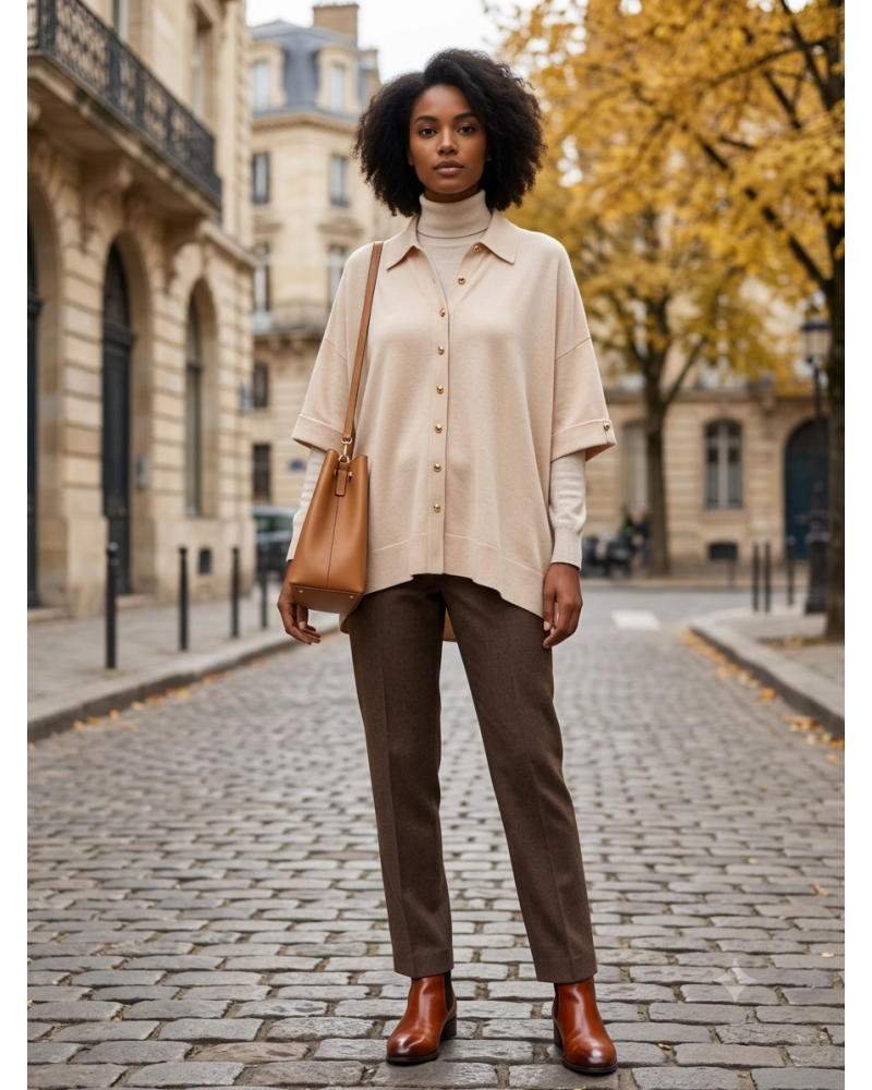 TU (max 44) - veste saharienne - 42% acr. / 30% polya/25% poly/3% laine Couleur:CR. Crème