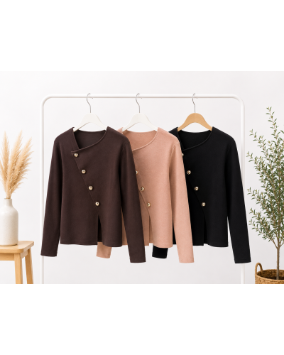 TU (max 44) - Bout. Doré veste  - 100% visc Couleur:CH. Chocolat
