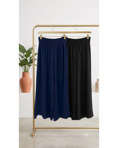 GTU - Matière Maillot Stretch - Pantalon Grande Taille Large Fluidité Plage / Beachwear Couleur:B. Marino
