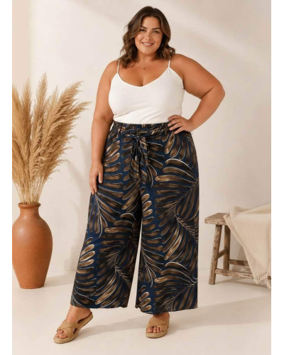 GTU - Matière Maillot Stretch - Pantalon Grande Taille Large Fluidité Plage / Beachwear Couleur:B. Marino