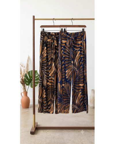 GTU - Matière Maillot Stretch - Pantalon Grande Taille Large Fluidité Plage / Beachwear Couleur:B. Marino