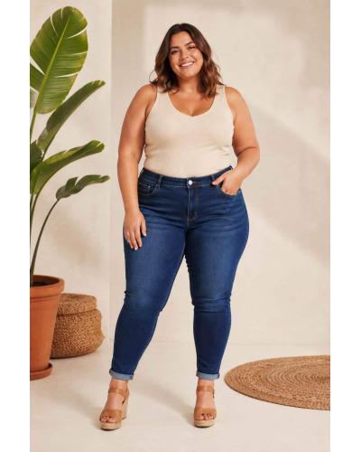 TU (44-54) - Denim Stretch - Jean Slim Push-Up Galbant Grande Taille 