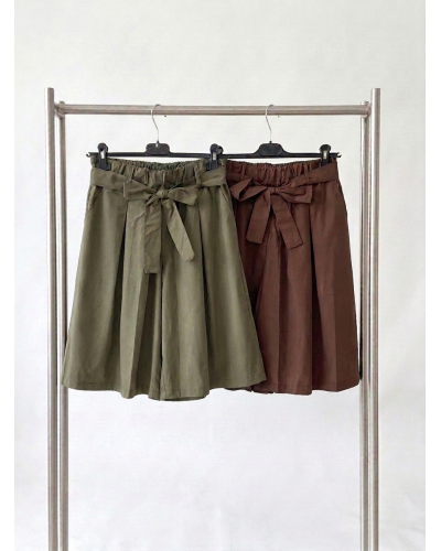 TU - 100% Coton - Short Coupe Oversize Pur Coton Couleur:V. Kaki clair