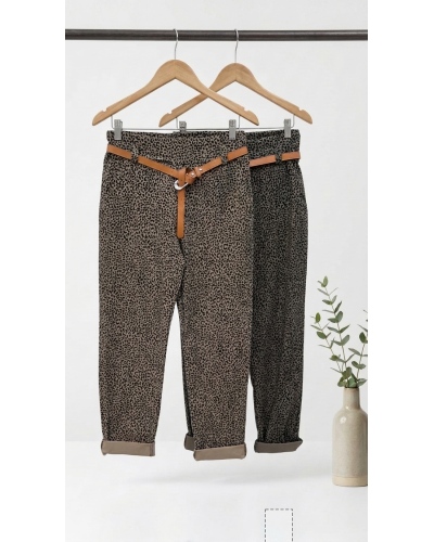 T1-T6 (38/52) - 95% polye / 5% elast  Pantalon Grande Taille Stretch Coupe Classique avec ceinture  