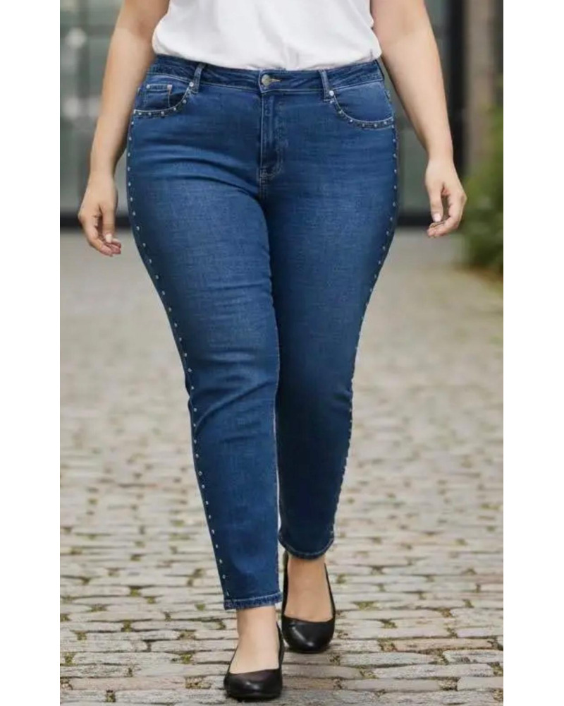 T(44-54) - Jean Mom Fit Clouté 