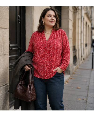 T2-T3 - Chemise GT impr. Fleur - 82% cot. / 18% polye. 