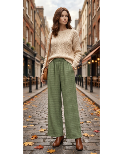 M-L - Pant. Overize Uni - 100% polye. Couleur:V. Vert Taille:M