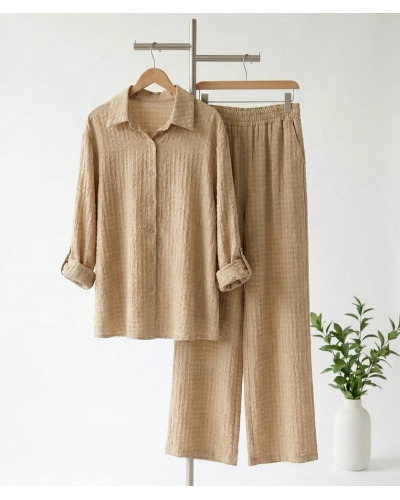 TU (max 42) - Ens.Haut + Pant Oversize Uni - 100% polye. 