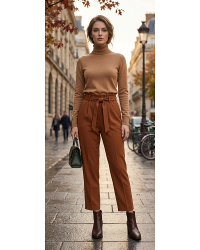 T3-T4-Pant. avec ceinture uni.- 100% polye. Taille:T3