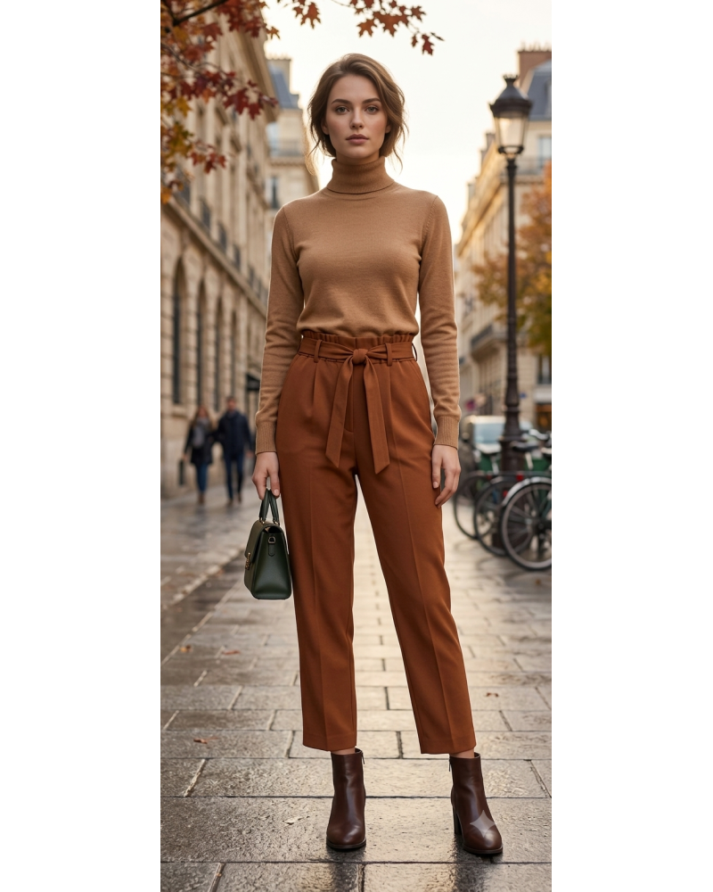 T3-T4-Pant. avec ceinture uni.- 100% polye. Taille:T3
