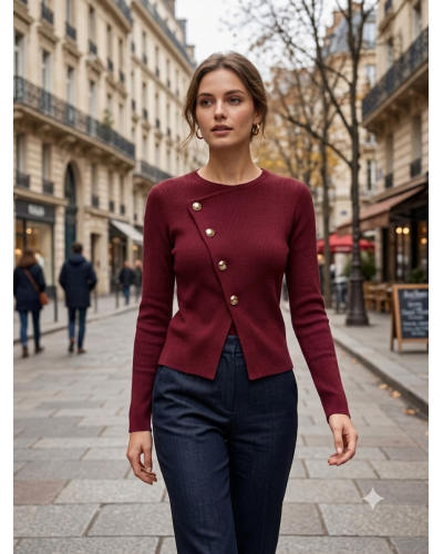 TU(max 42) - Col Rond Cardigan court - 100% visc. 