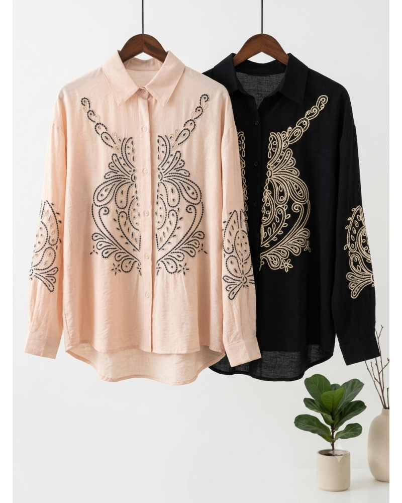 TU(max 42) - Chemise à motifs - 75% rayon/25% polye. 