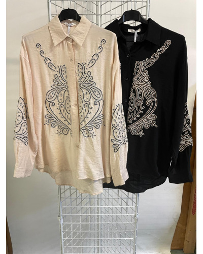 TU(max 42) - Chemise à motifs - 75% rayon/25% polye. 