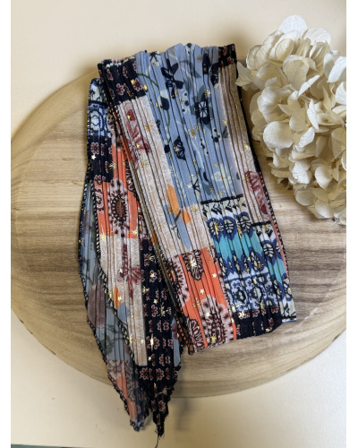 150cm - Foulard Ceinture T. Brill. impr. Patchwork 