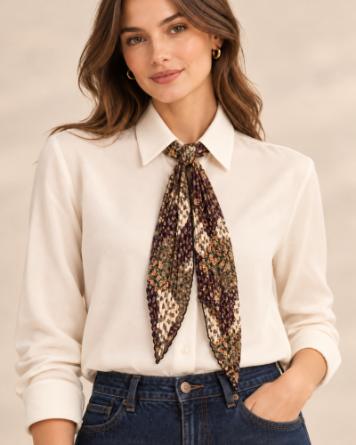 150cm - Foulard Ceinture impr. Trèfles - Touches brill. 